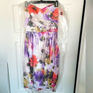 Strapless Floral Dress